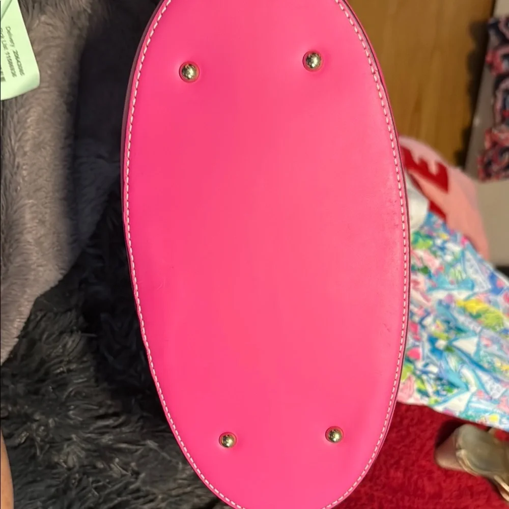 NWT Dooney & Bourke Pink and Tan Woven Tote - Picture 4 of 4